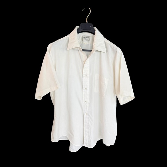 Arrow Other - Vintage 70's‎ Arrow Kent Mens Short Sleeve Button Down Shirt Cream Large XL